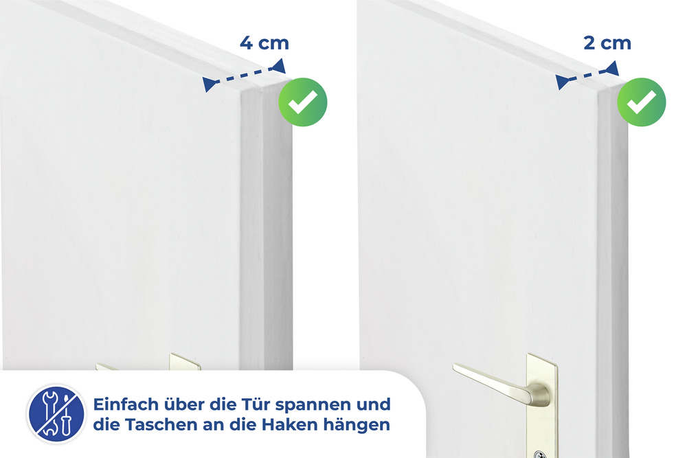 Türgarderobe für Handtaschen für Falzstärken 2-4 cm