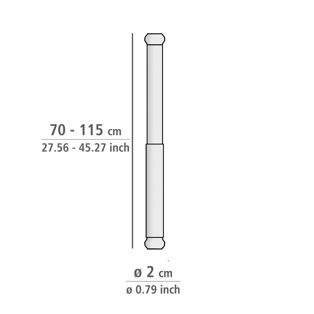 CHROM 70 - 115 cm Duschvorhangstange 