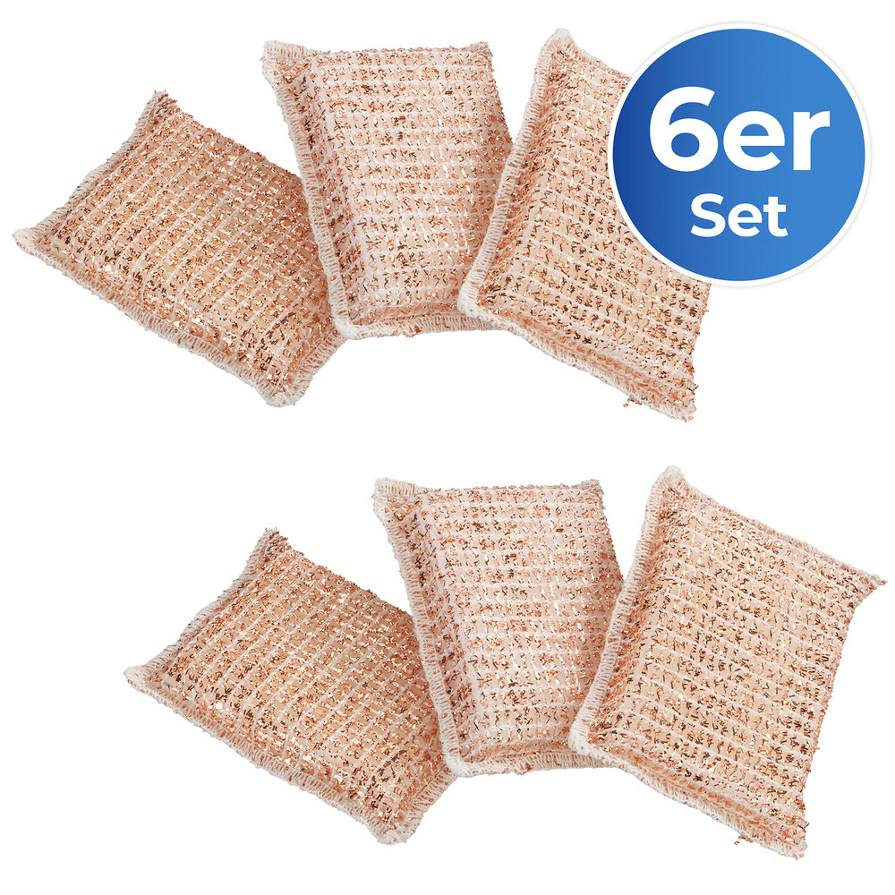 Kupferschwamm für schonende Reinigung, 6er-Set