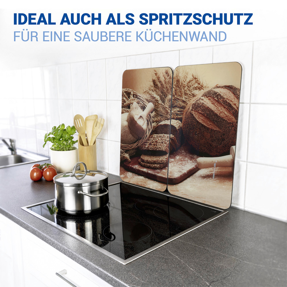 BROT 2er-Set Herdabdeckplatten aus Glas