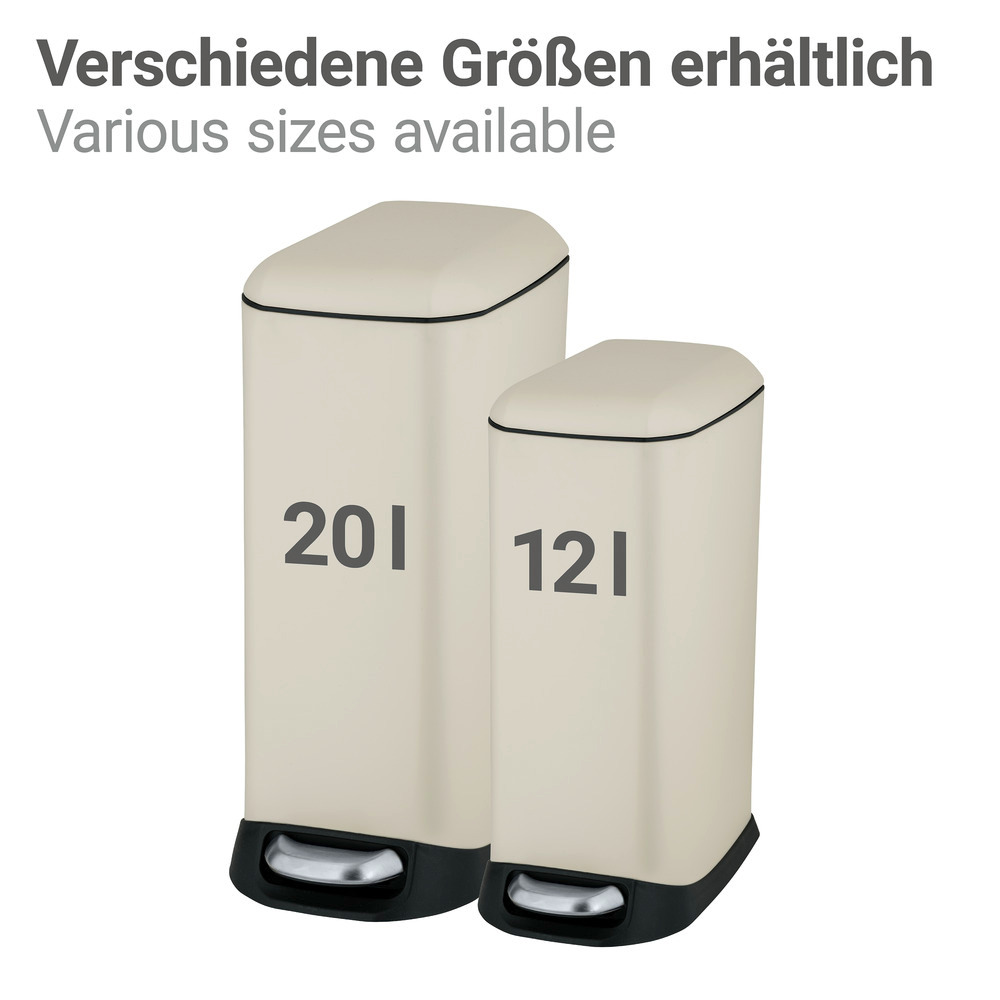 DESIGN creme Treteimer, 12 l, Easy Close