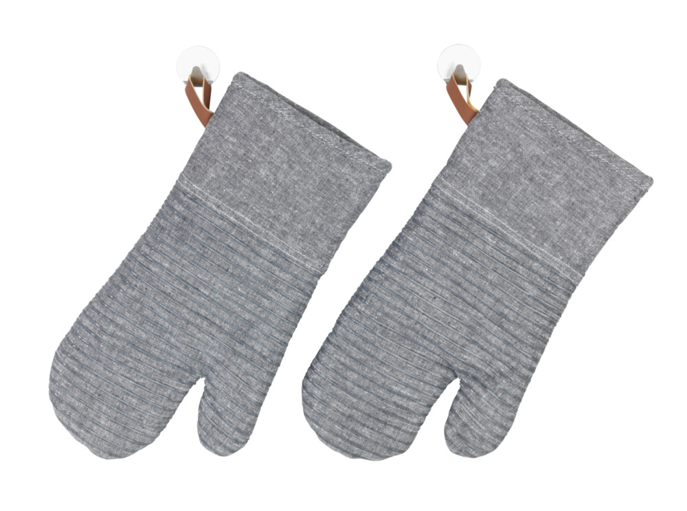 ADA Stripes grau Topfhandschuhe aus Baumwolle