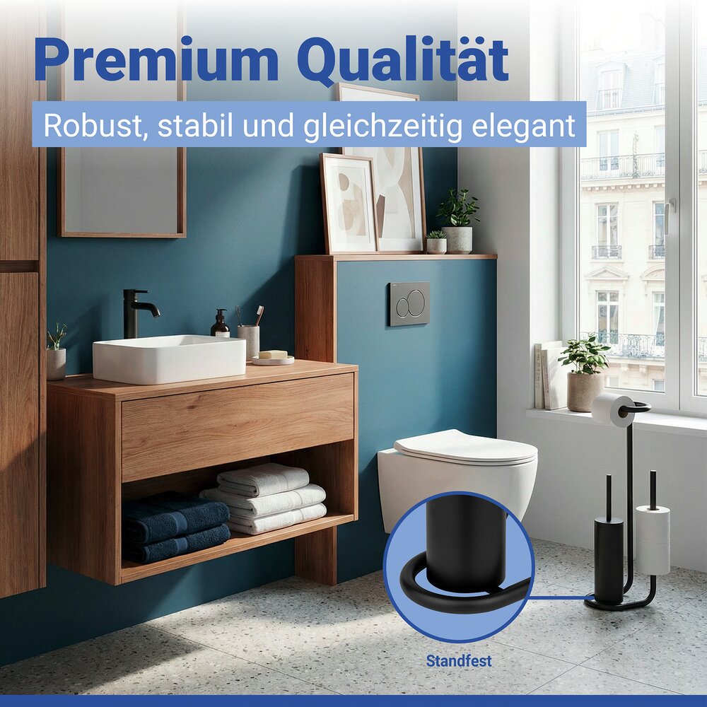 UNIVERSALEO schwarz Stand WC-Garnitur