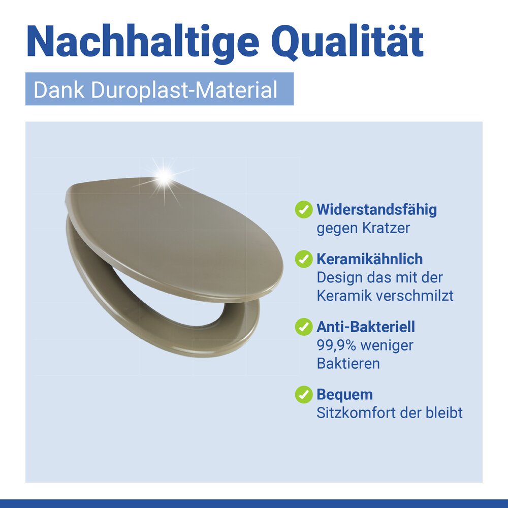 SAMOS taupe Premium WC-Sitz belastbar bis 175 kg