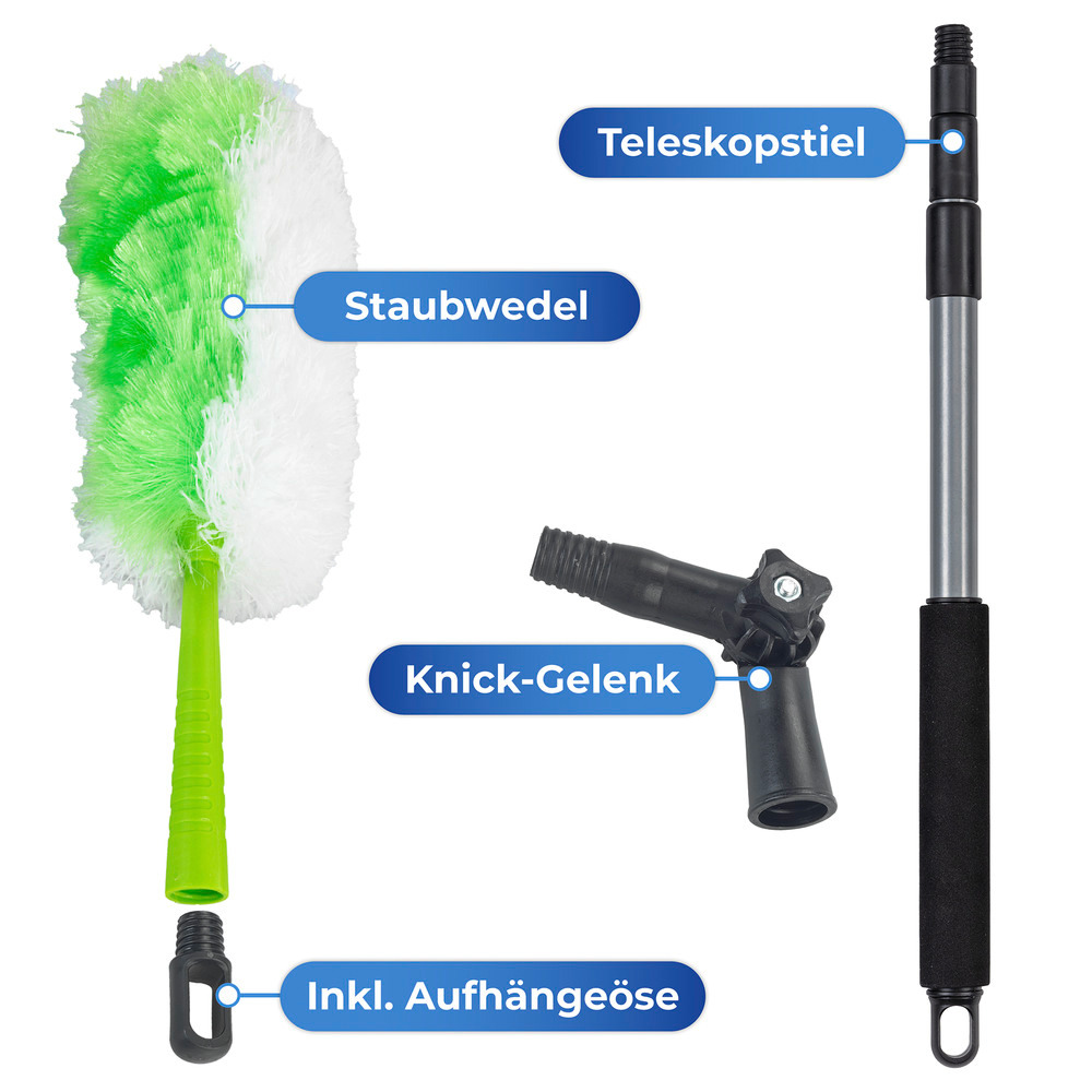Staubwedel 2in1 mit Teleskopstiel und Knickgelenk