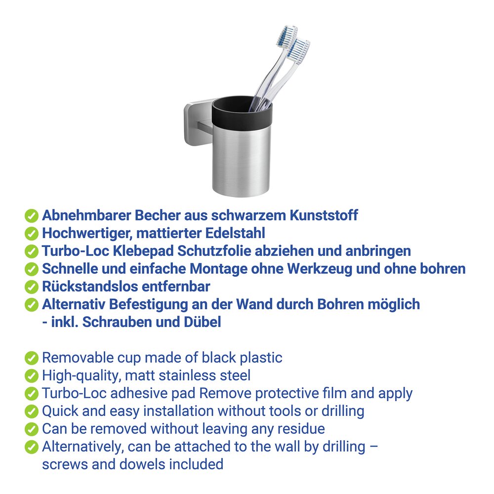 Uno PORTO matt Turbo-Loc® Zahnputzbecherhalter