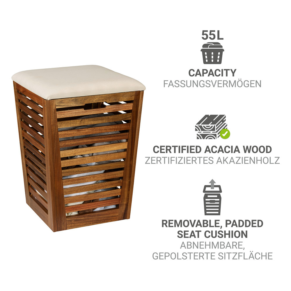 FONDI Wäschetruhe mit Sitzpolster, 55 Liter