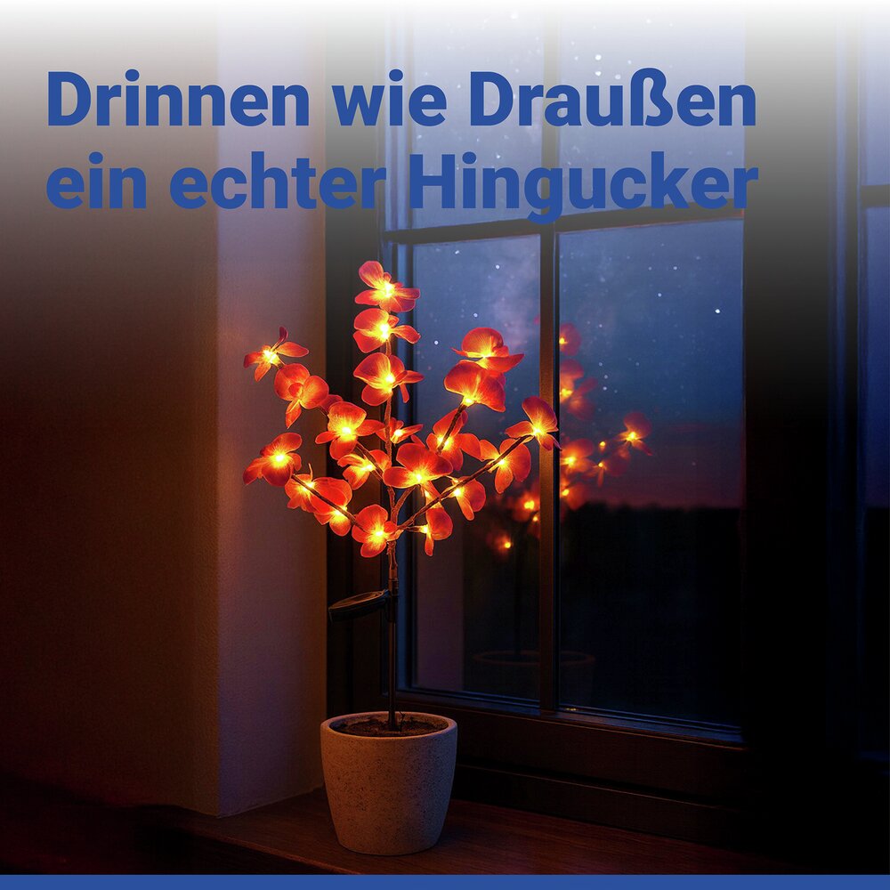 ORCHIDEE Gartenstecker solarbetrieben, 2er-Set