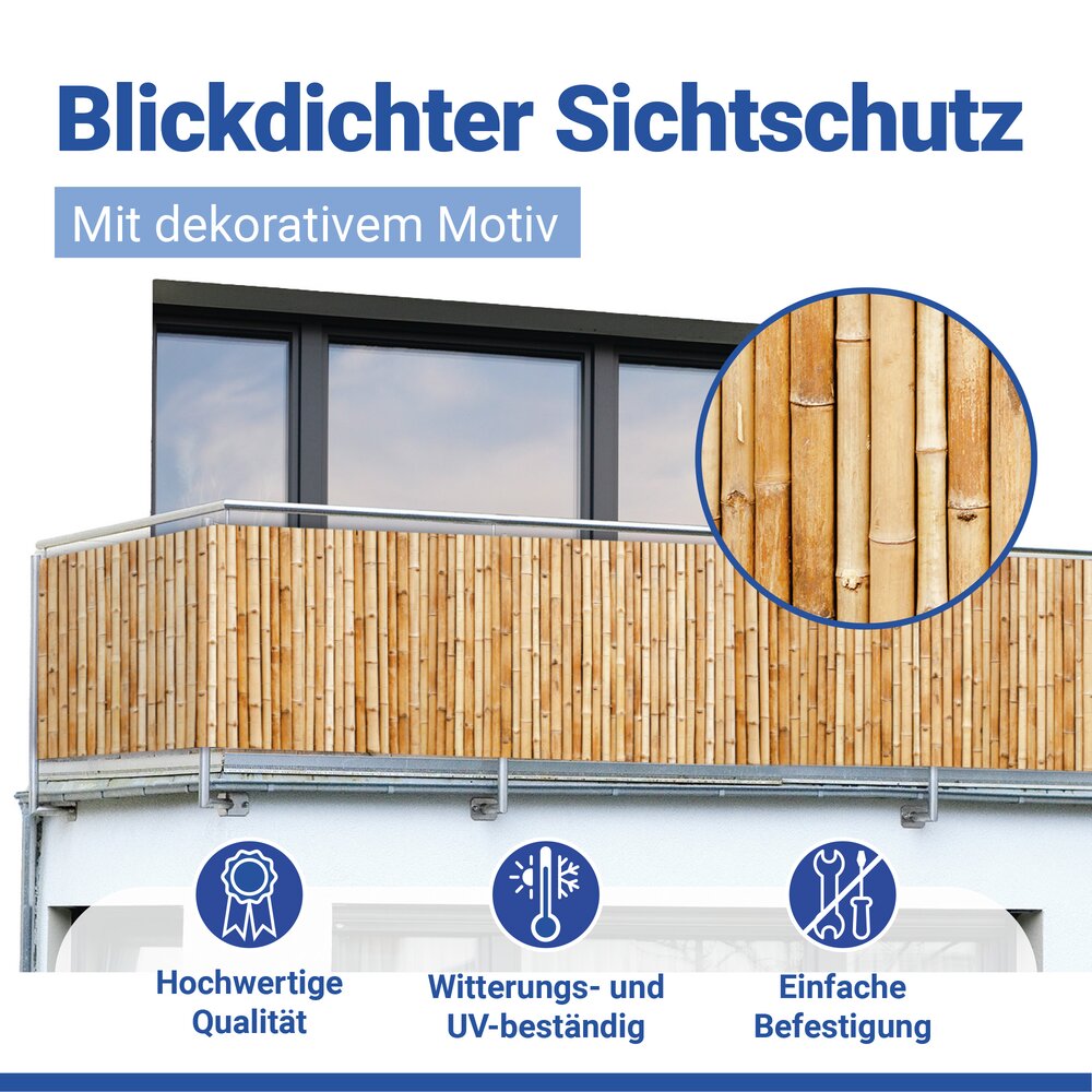 BAMBUS Balkon-Sichtschutz, 85x500 cm