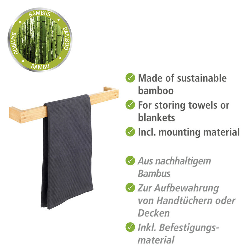 BAMBUSA 60cm Badetuchstange aus Bambus