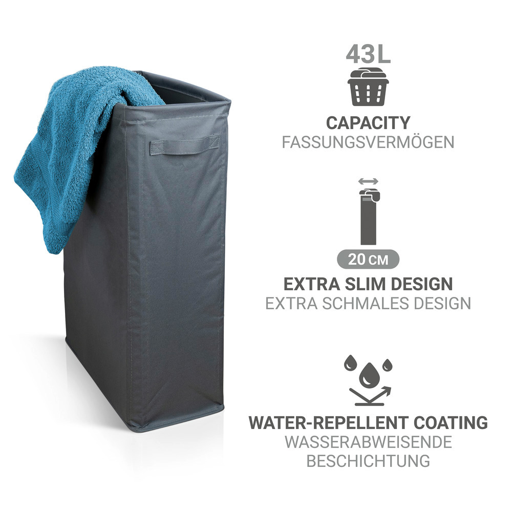 SLIM anthrazit Wäschesammler, 43 Liter SLIM anthrazit Wäschesammler, 43 Liter