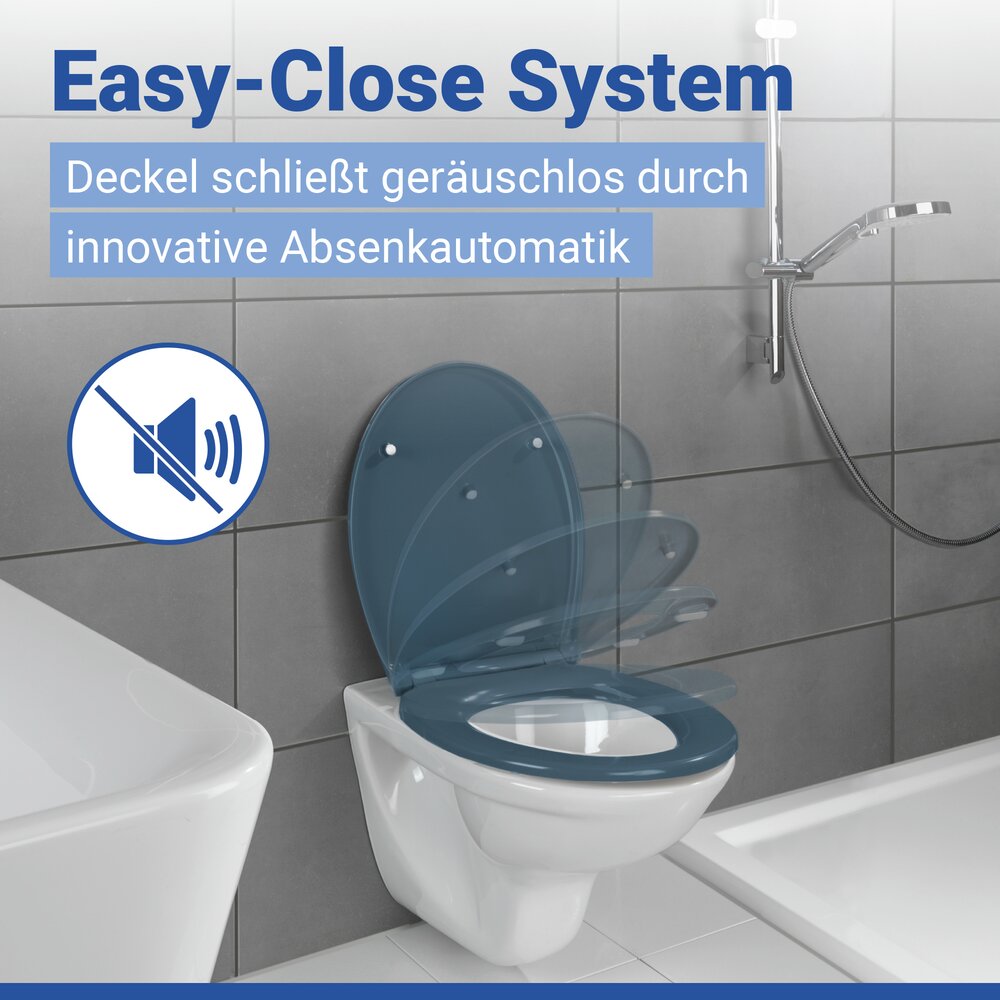 SAMOS Slate Blue Premium WC-Sitz, belastbar bis 175 kg