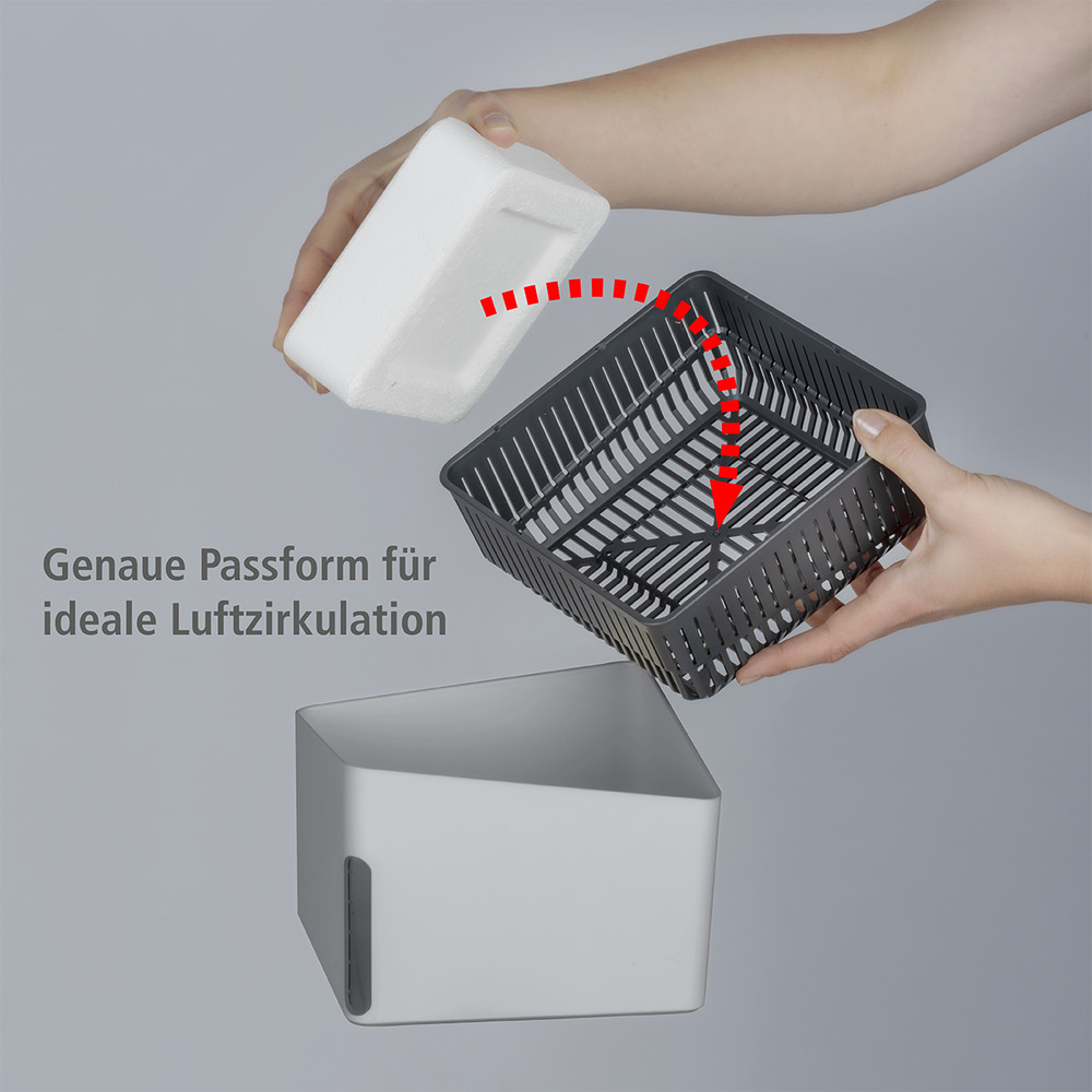 CUBE grau Entfeuchter + 2x1000g Nachfüller