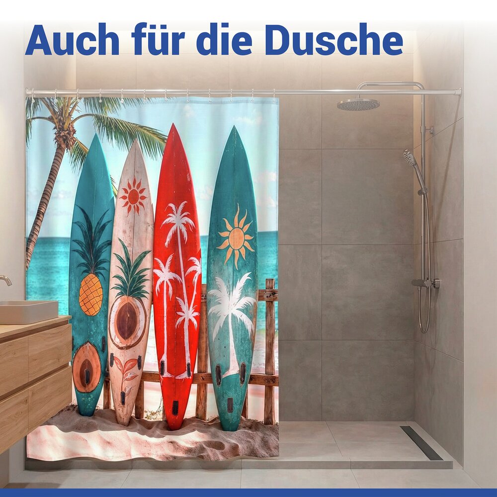 LOUROS Duschvorhang 180x200 cm, waschbar