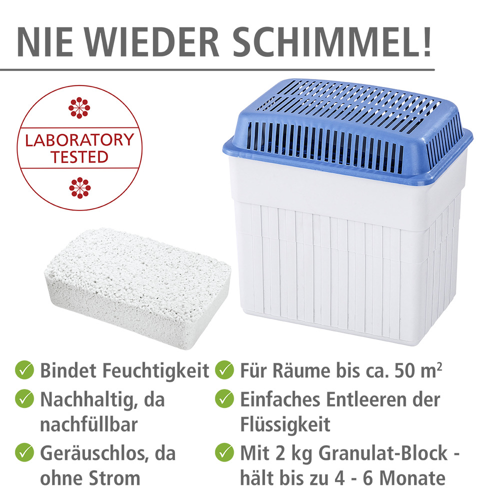 Feuchtigkeitskiller blau 2 kg für Räume bis 50 m²