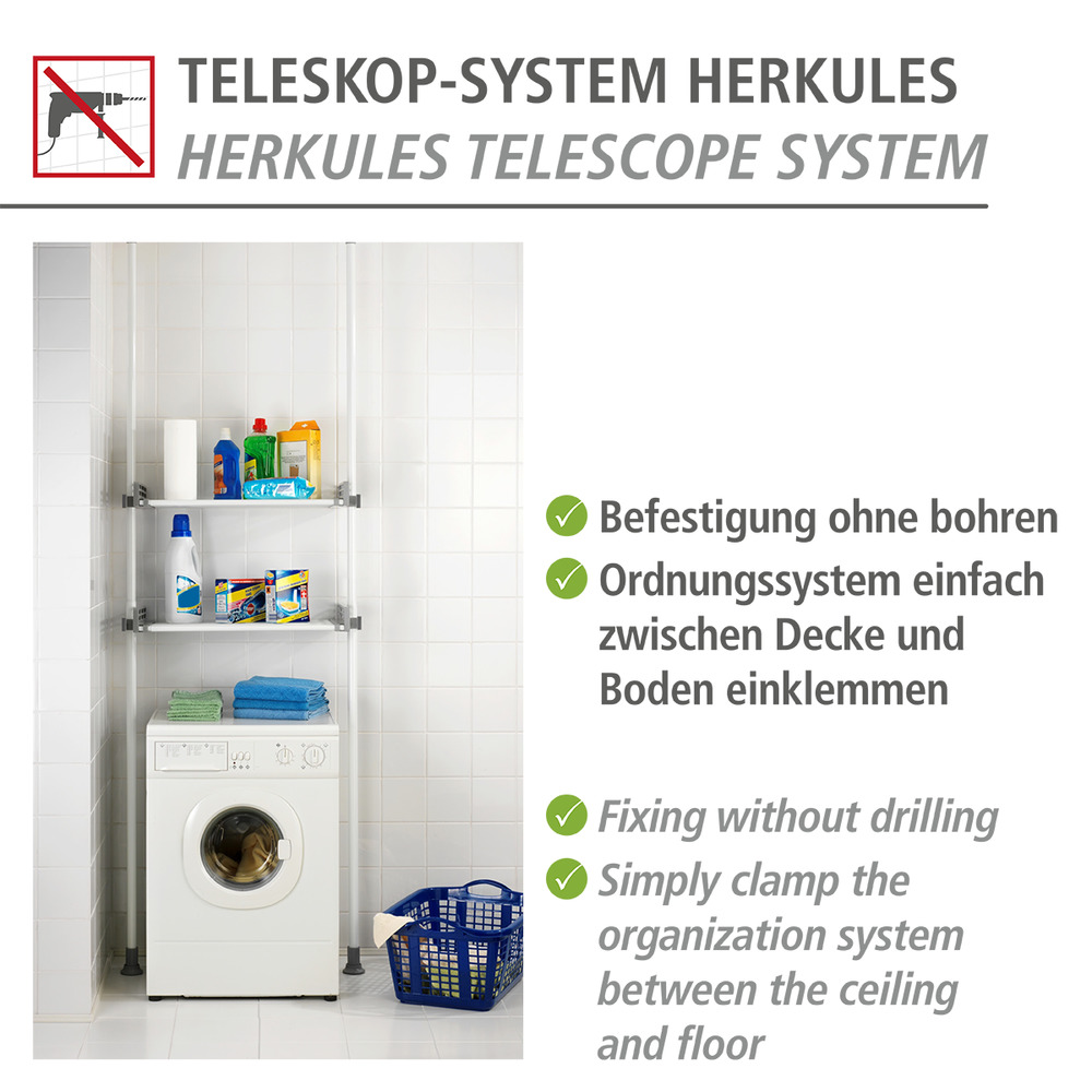 HERKULES Teleskop-System Kombination TWIN weiss