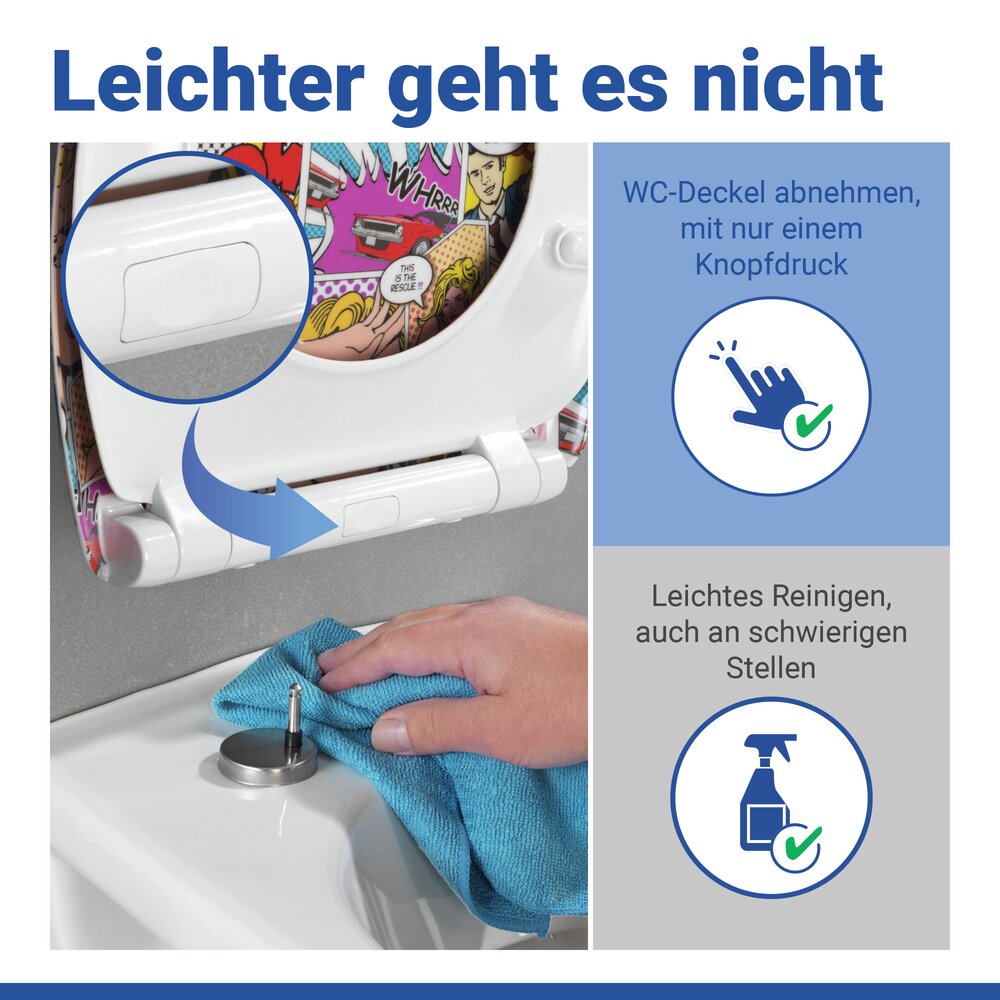 POP ART Toilettendeckel belastbar bis 200 kg