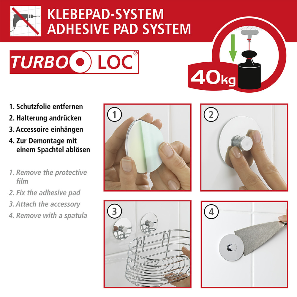 TURBO-Loc® Haartrocknerhalter aus Edelstahl