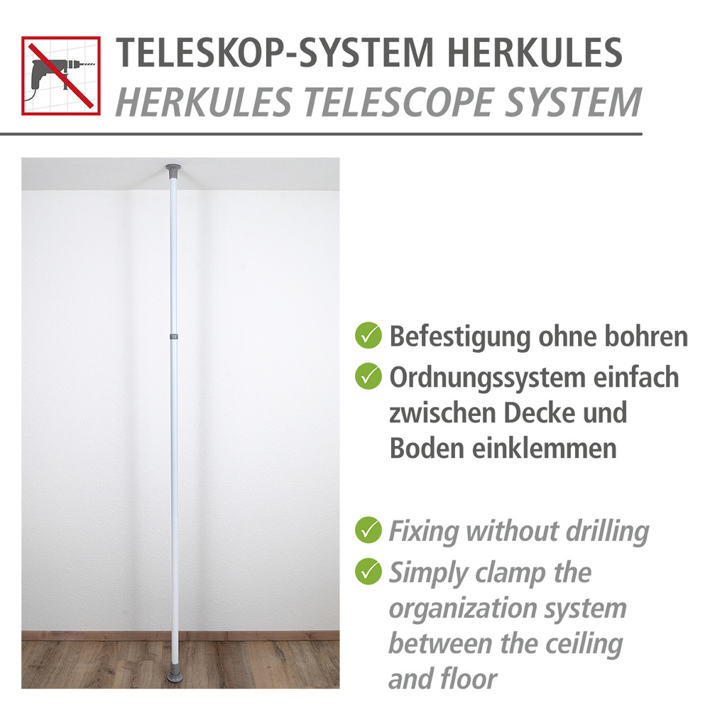 HERKULES Teleskop-System Hauptstange weiss 1 Stück