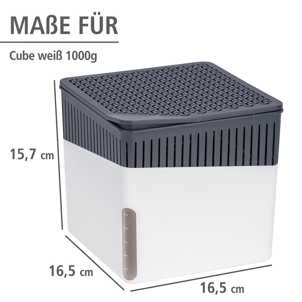 CUBE weiss Entfeuchter + 2x1000g Nachfüller