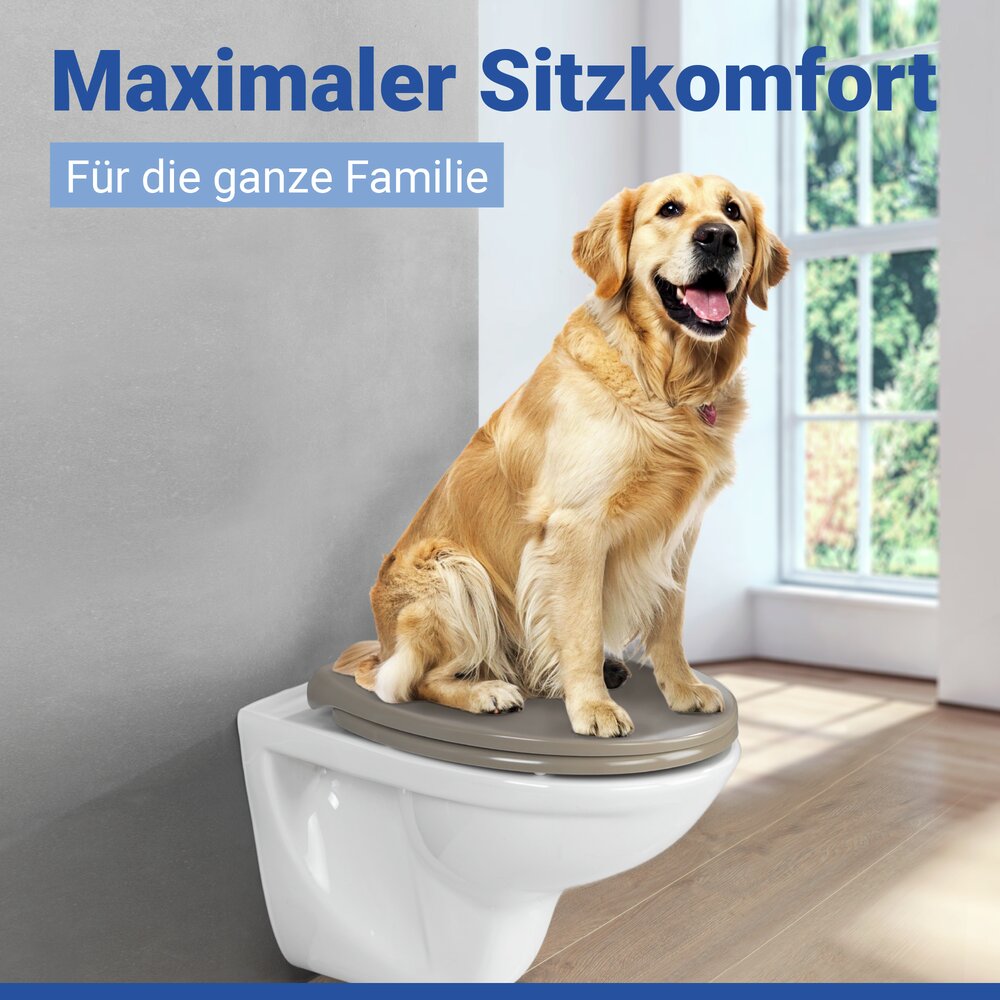 SAMOS taupe Premium WC-Sitz belastbar bis 175 kg