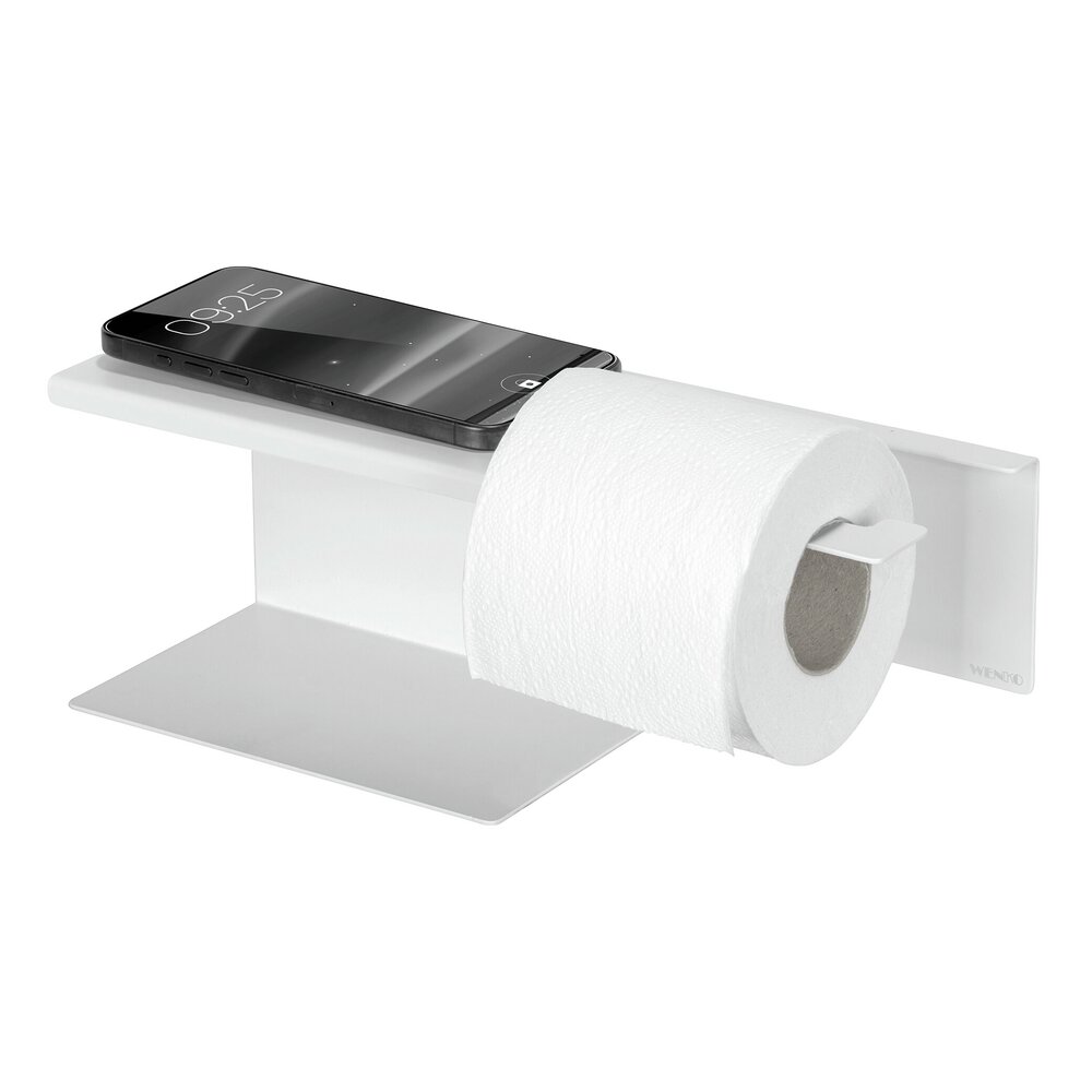 Turbo-Loc® Toilettenpapierhalter mit Ablage Mod. Lizan Weiß