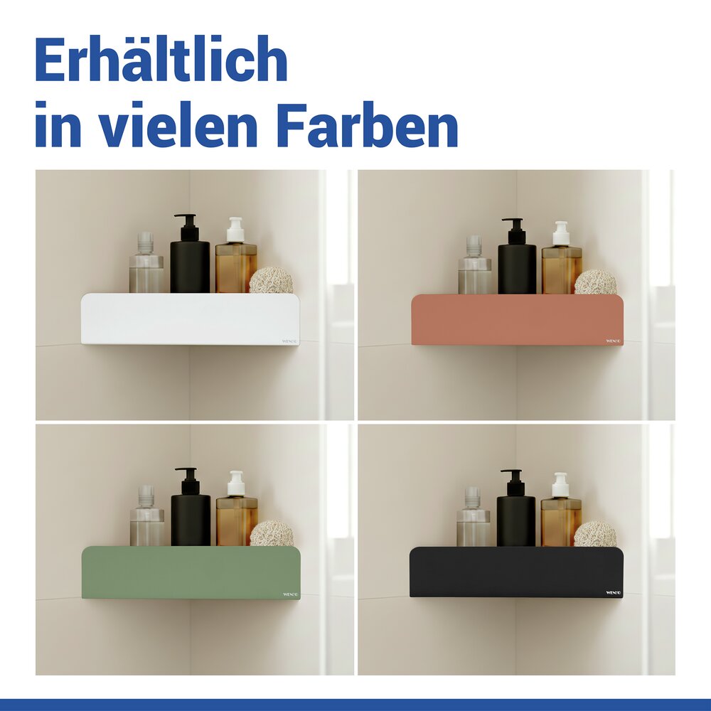LIZAN weiss Turbo-Loc® Eckablage aus Edelstahl