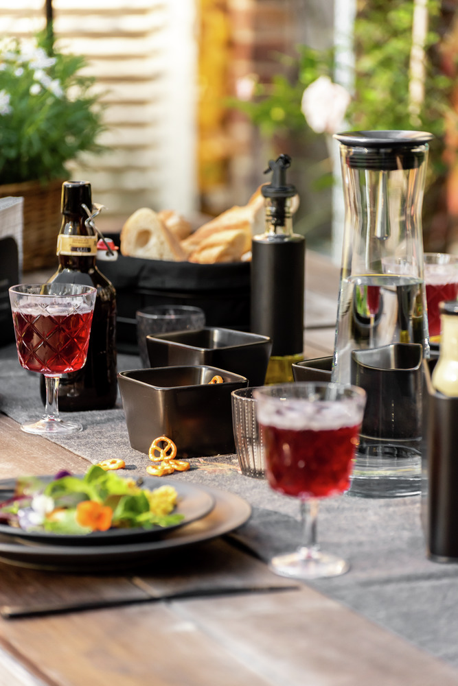 Snack & Dip Schalen-Set in schwarz, 4-teilig