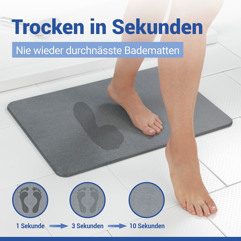 SIMI grauBadematte schnelltrocknend 80x50cm