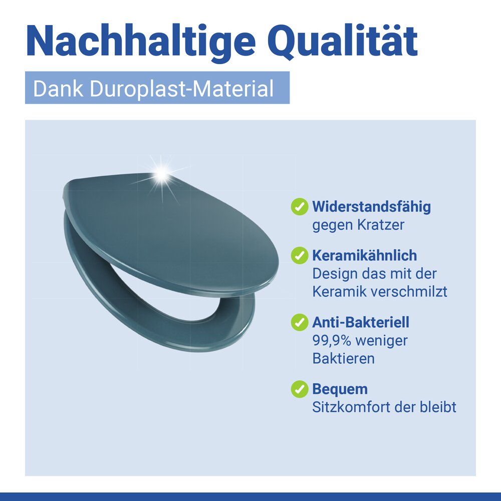 SAMOS Slate Blue Premium WC-Sitz, belastbar bis 175 kg