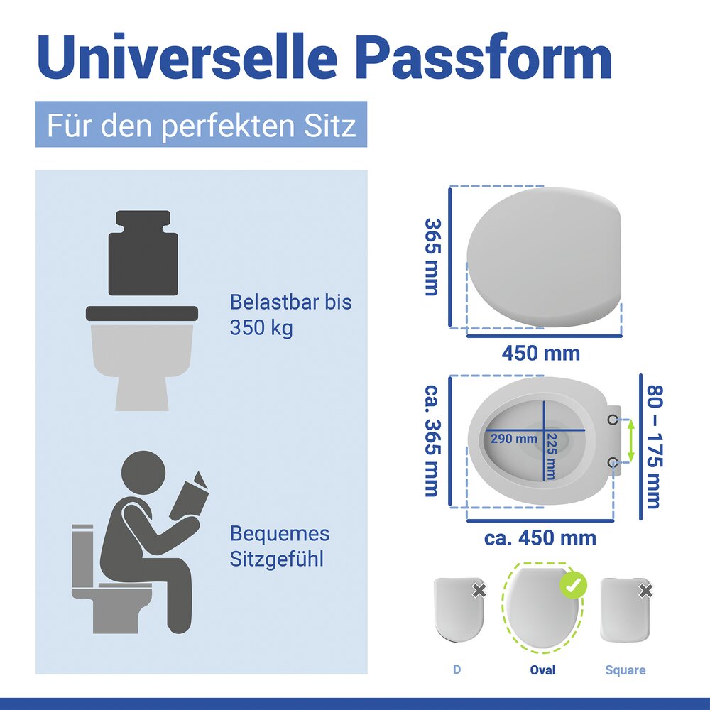 MASCALI WC-Sitz belastbar bis 350 kg