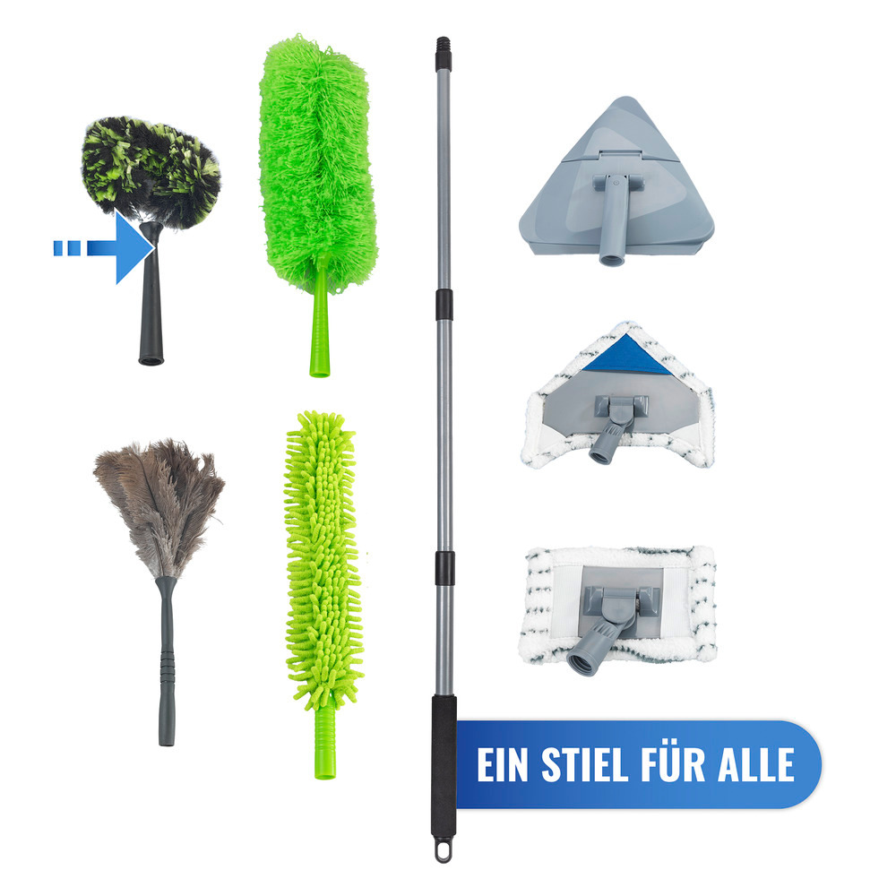 Eck-Staubbürste mit Knickgelenk und Teleskop-Stiel