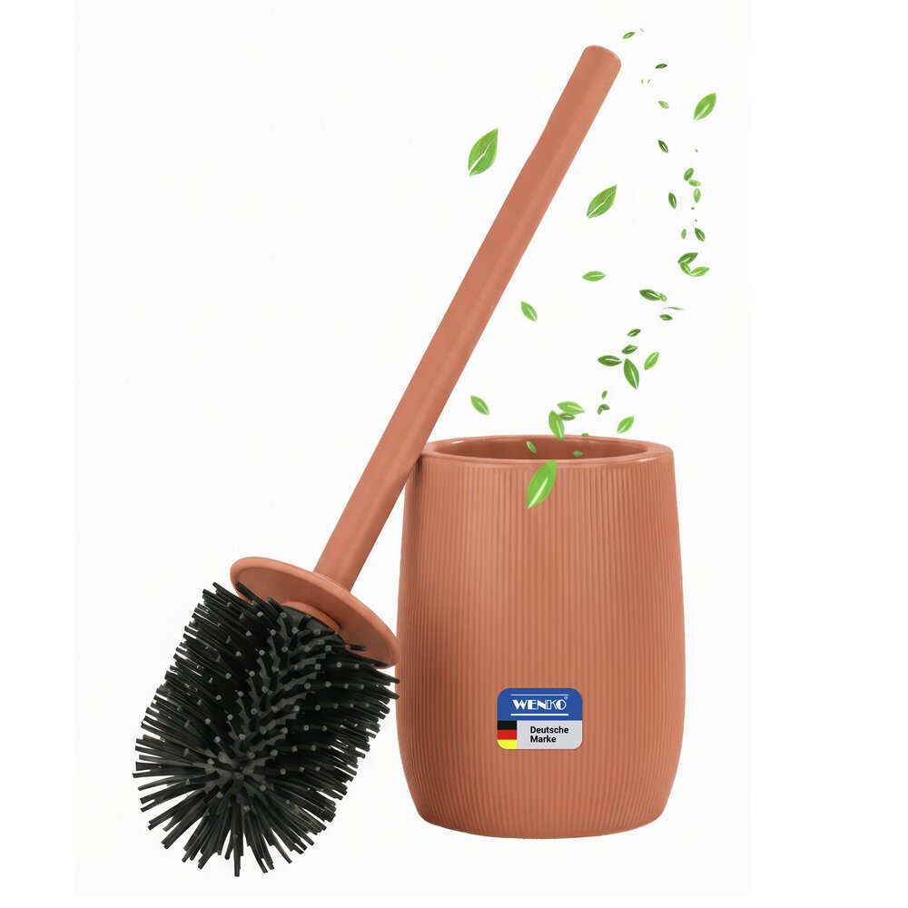 FABLO braun WC-Garnitur, Bürstenkopf aus Silikon