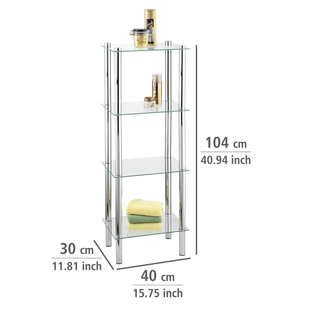 YAGO Badregal mit 4 Ablagen aus Glas