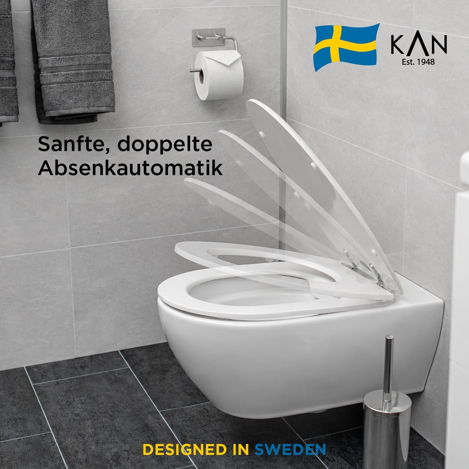 LUND D-Form WC-Sitz mit magnetischer Abnahmefunktion