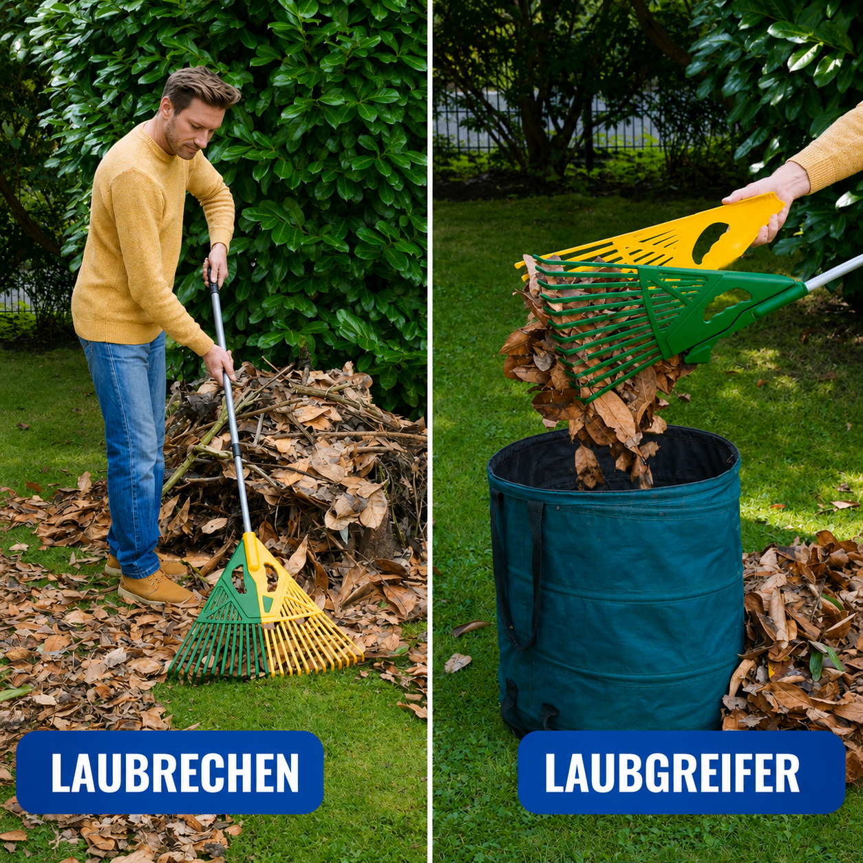 Laubrechen 3in1 mit Teleskopstiel