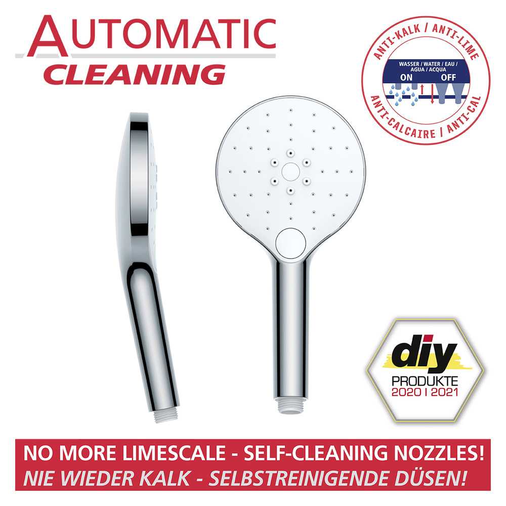 24932100_duschkopf-automatic-cleaning2 AUTOMATIC Cleaning Duschkopf 3 Strahlarten Ø12cm
