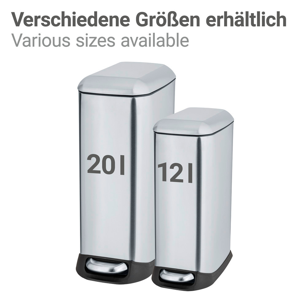 DESIGN silber Treteimer, 12 l, Edelstahl