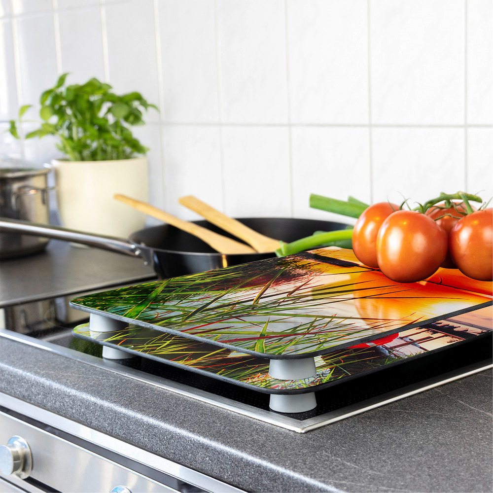 IDYLLE AM SEE 2er-Set Herdabdeckplatten aus Glas