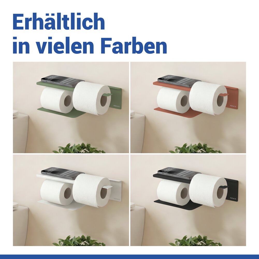 LIZAN grün Turbo-Loc® Toilettenpapierhalter mit Ablage