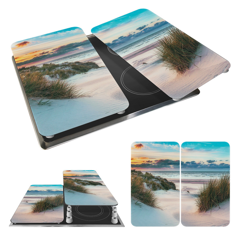 DÜNE 2er-Set Herdabdeckplatten aus Glas