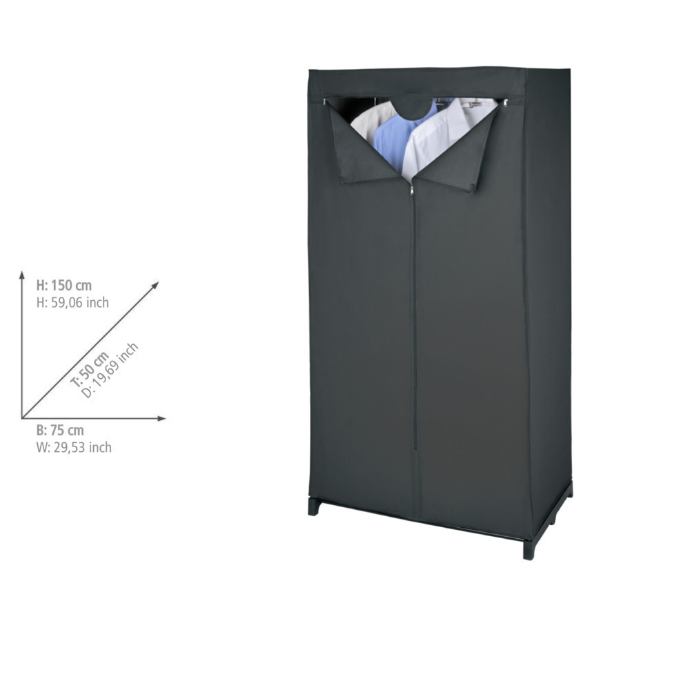 DEEP BLACK mobiler Kleiderschrank