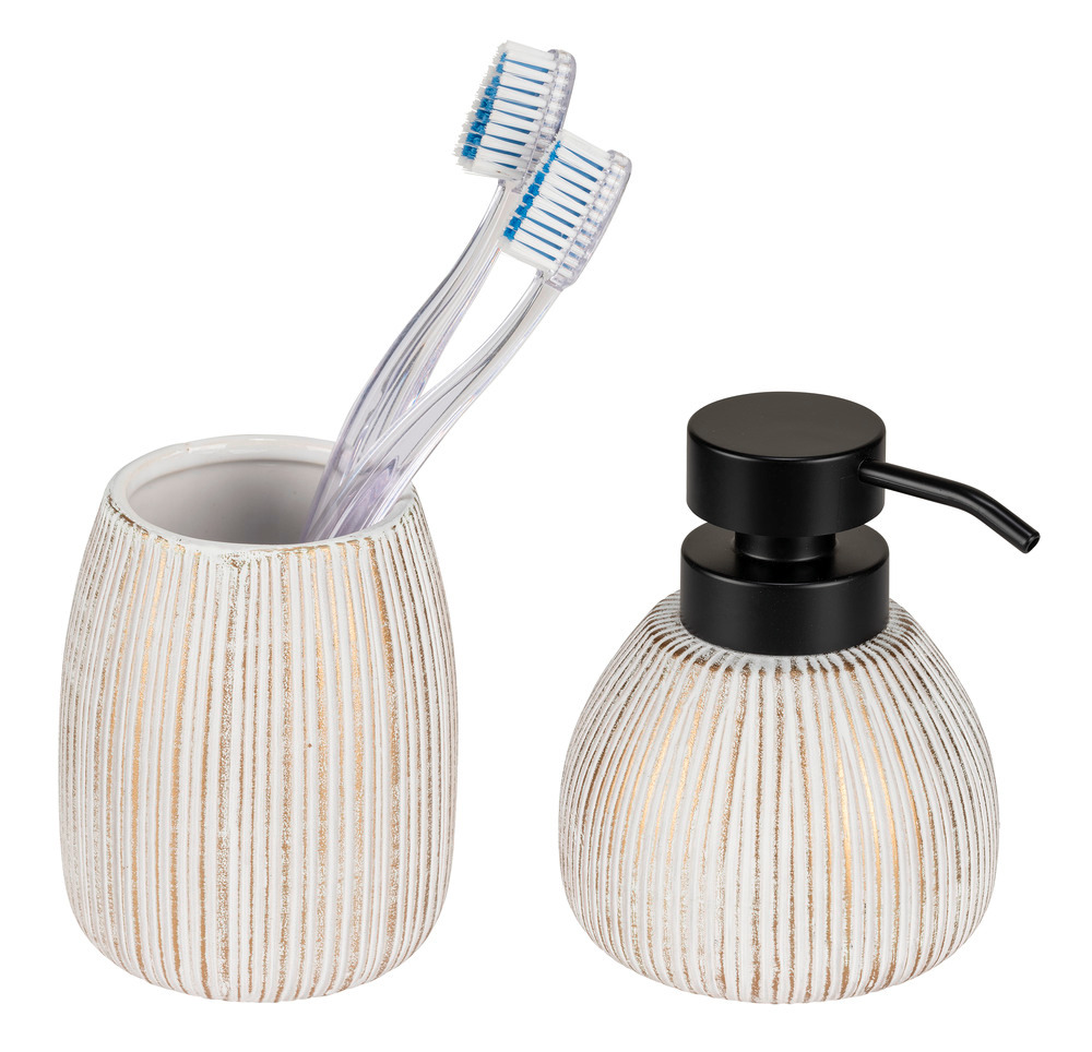 PASCOLI gold Badzubehör-Set aus Keramik, 2-teilig