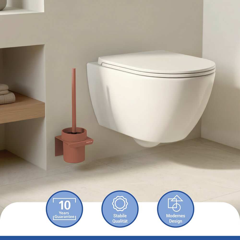 LIZAN braun Turbo-Loc® WC-Garnitur ohne Bohren