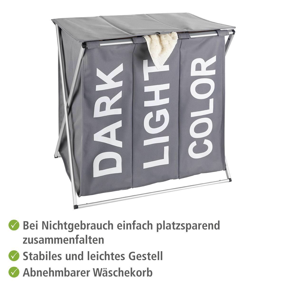 TRIO Top grau Wäschekorb, faltbar, 129 Liter