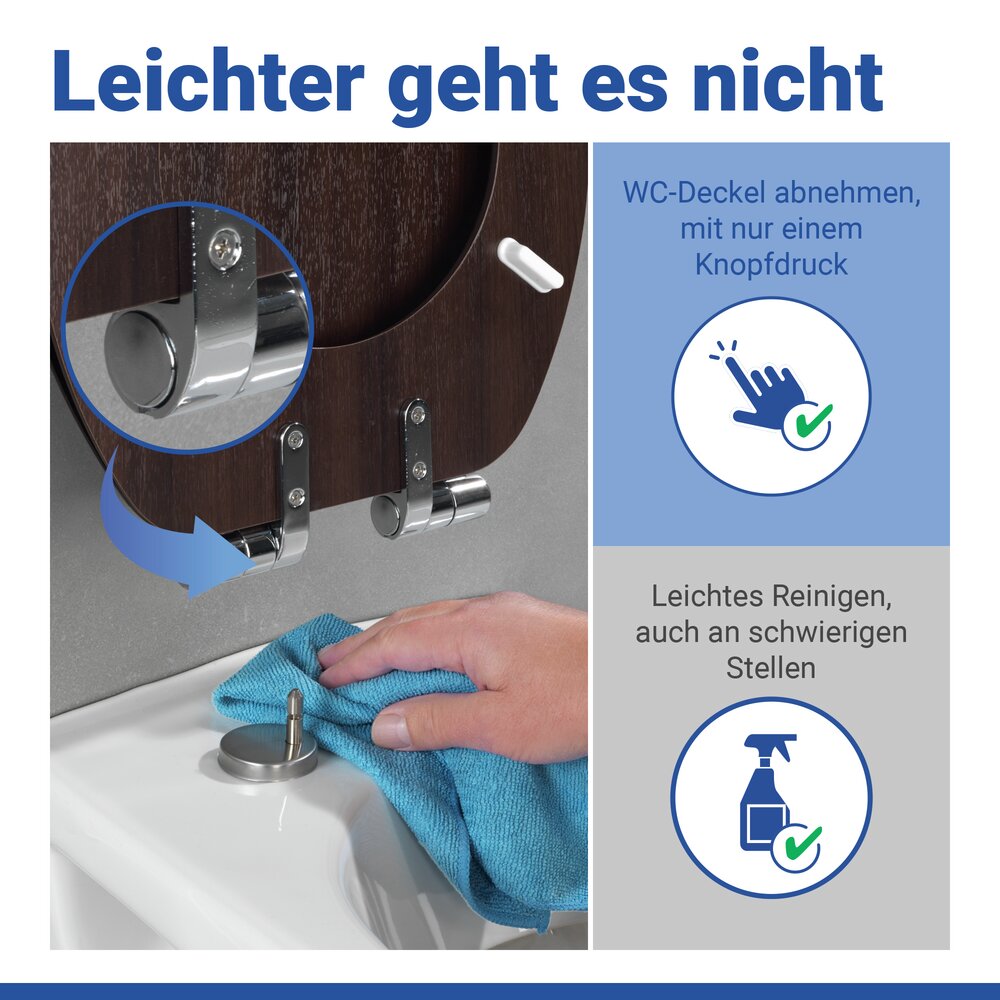 WENGE WC-Sitz in Holzoptik belastbar bis 350 kg
