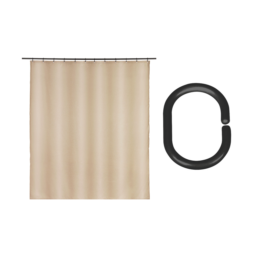 Duschvorhang Mod. MAYOUR Beige, inkl. Duschvorhangringe
