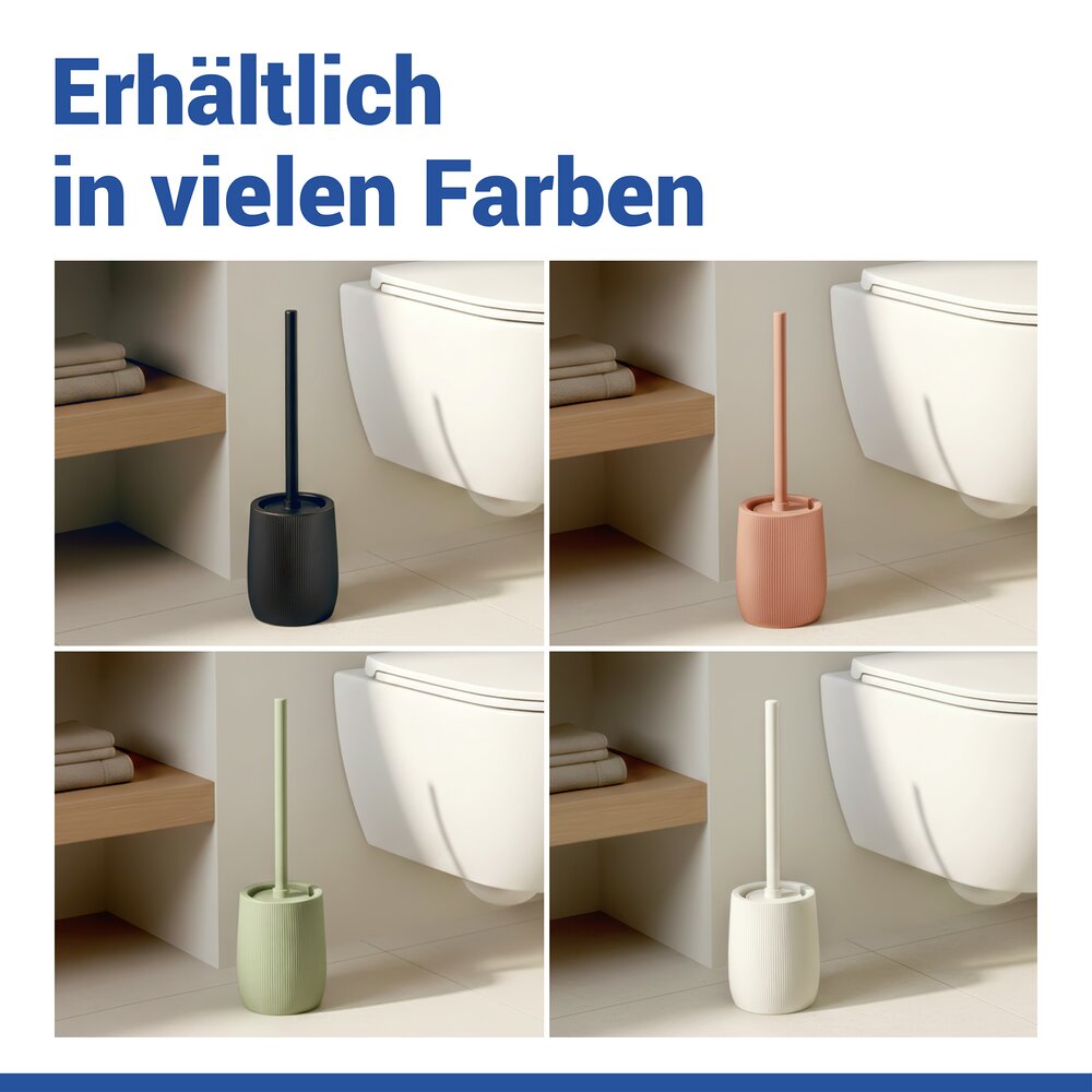 FABLO schwarz WC-Garnitur, Bürstenkopf aus Silikon