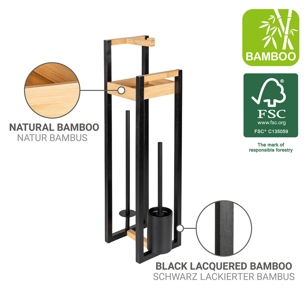 BRAIDI 4in1 Stand WC-Garnitur aus Bambus