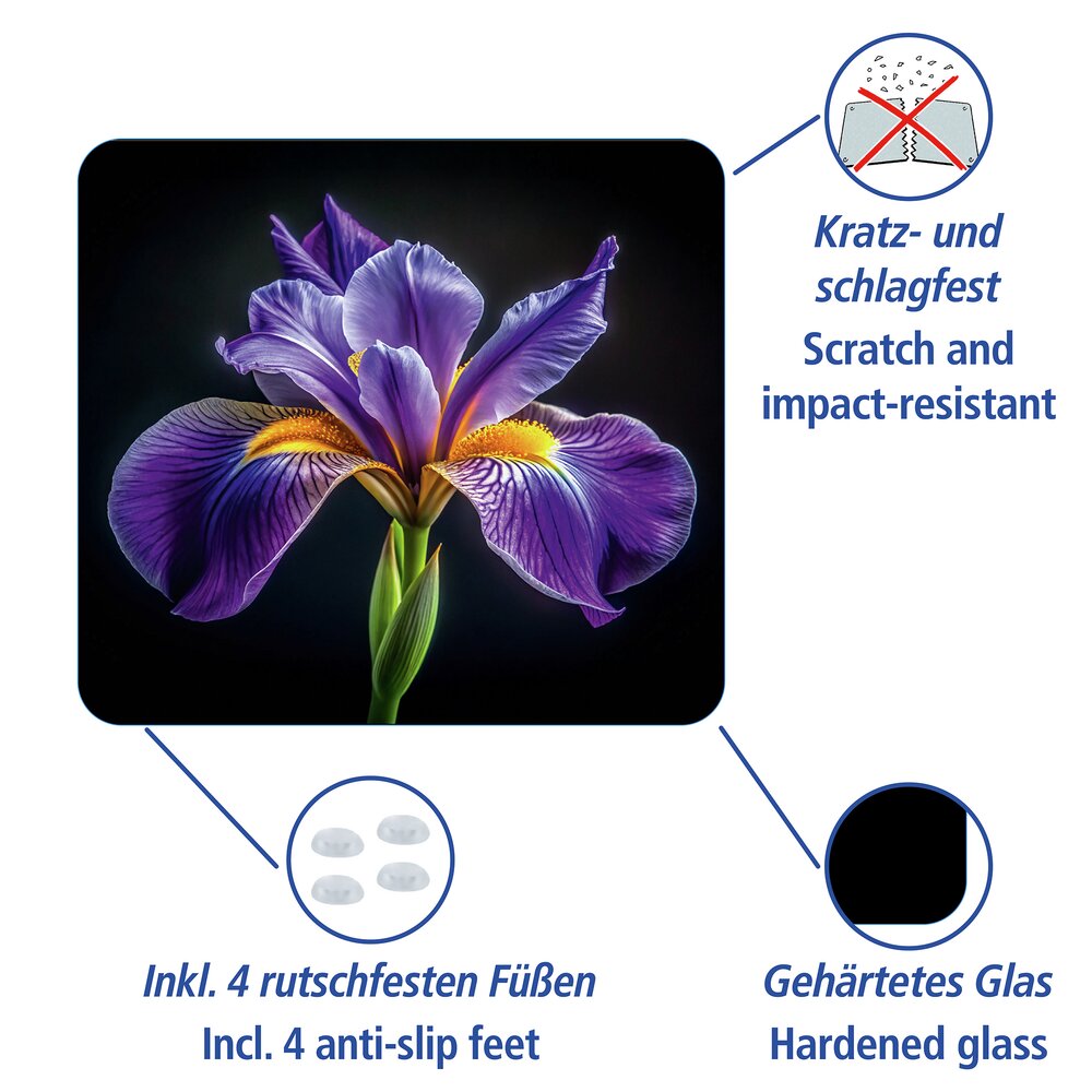 IRIS Multiplatte 56x50 cm aus Glas